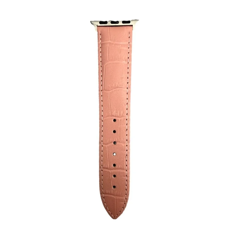 unbranded Unisex's Genuine Leather  Smartwatch Watch Band Pink Size 38-40 MM New